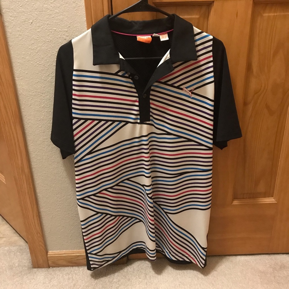 Men’s Puma striped golf shirt